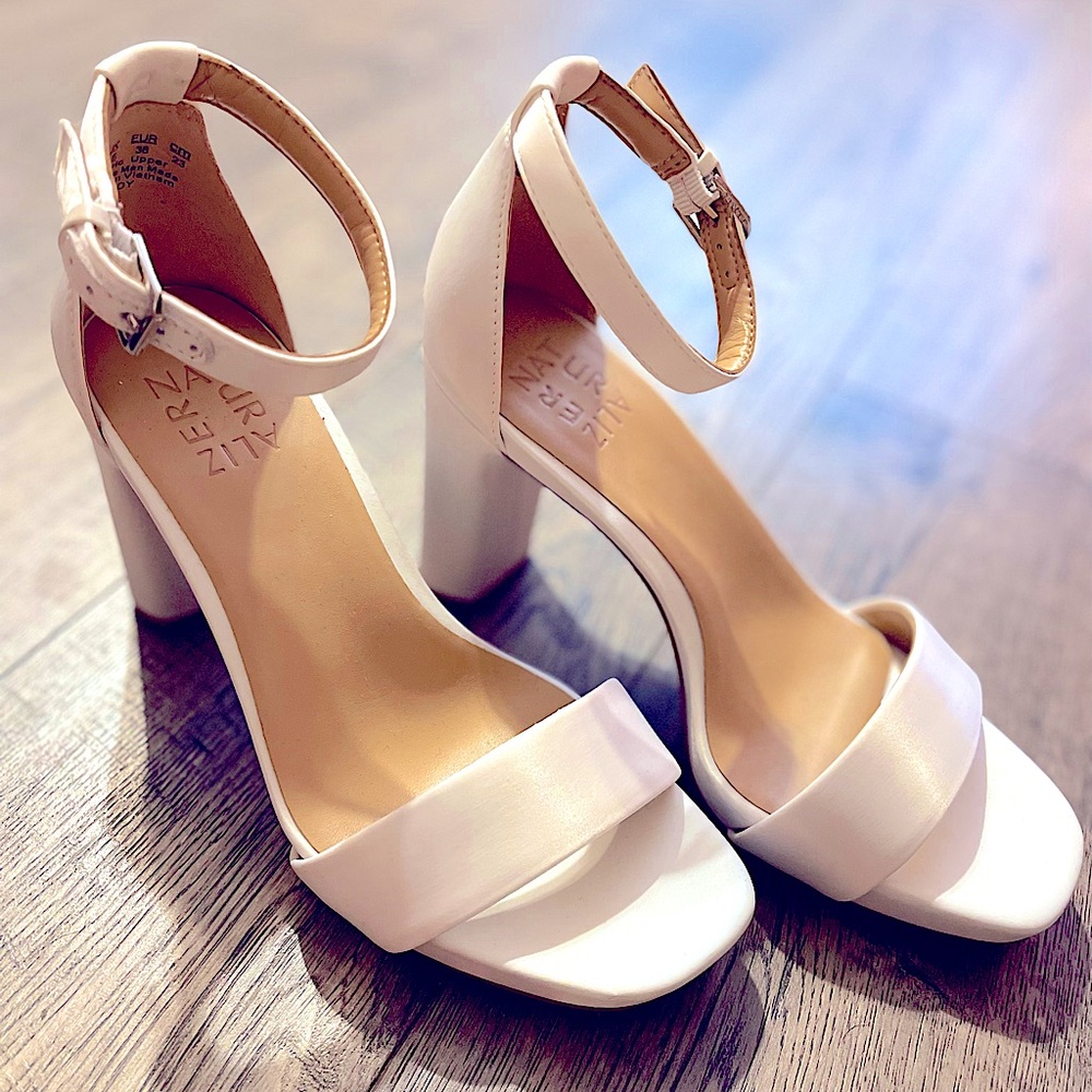 Naturalizer Brand Size 6. New never been worn without box. White satin platforms